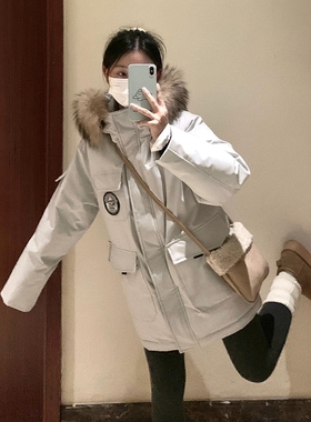 冬季羽绒棉服女高级感2025年新款学生派克服宽松加厚工装棉衣外套