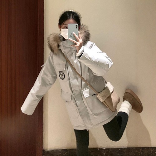 冬季宽松设计感加厚羽绒棉服外套