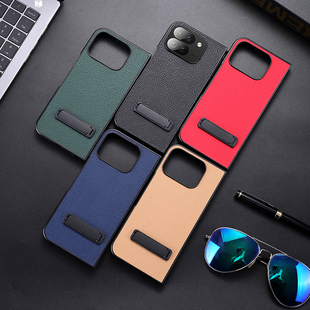 适用谷歌Pixel 9Pro Fold折叠手机壳简约商务个性创意隐藏支架男女款荔枝皮纹防摔保护套潮