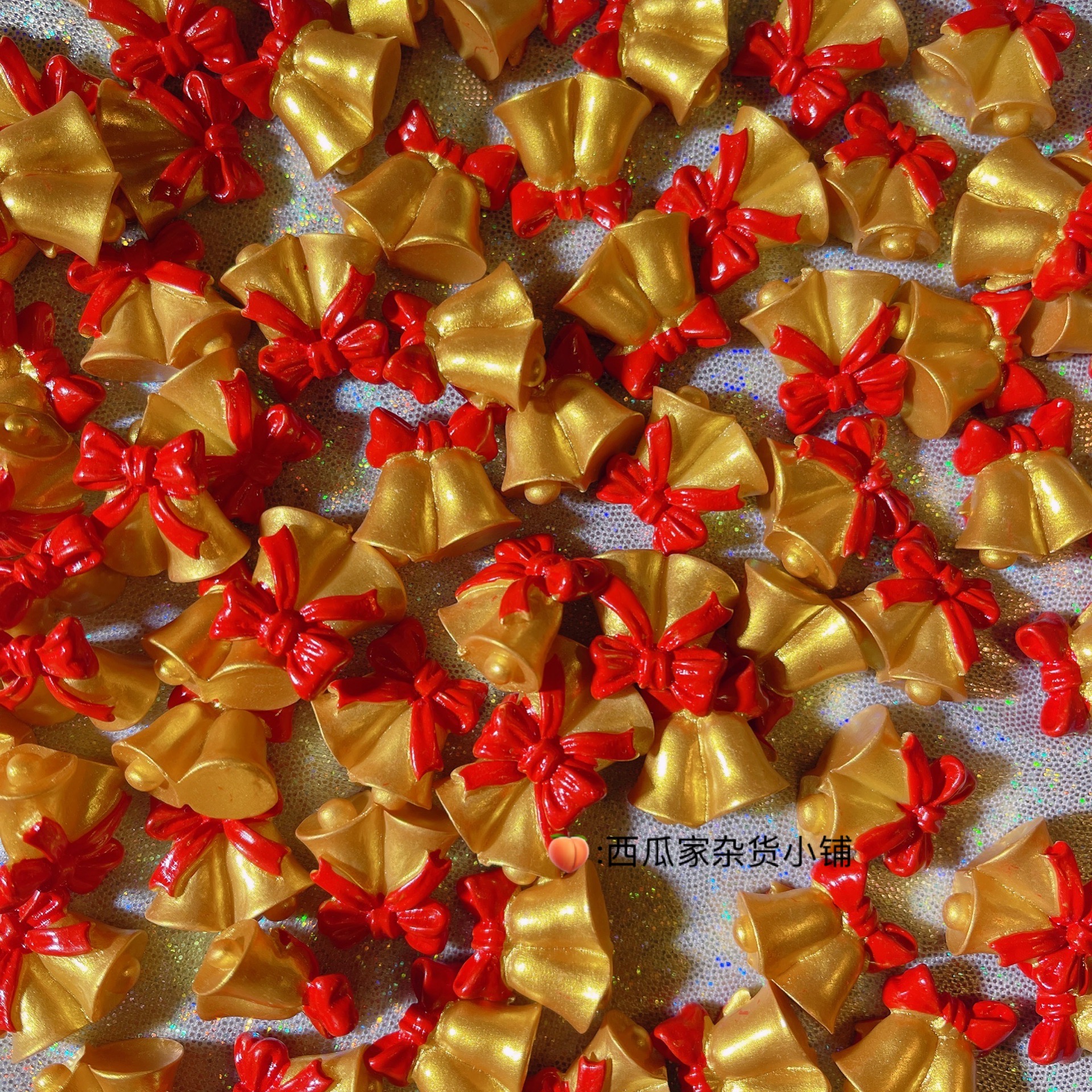 仿真金色小铃铛圣诞节新品树脂配件diy材料奶油胶手机壳奶油壳