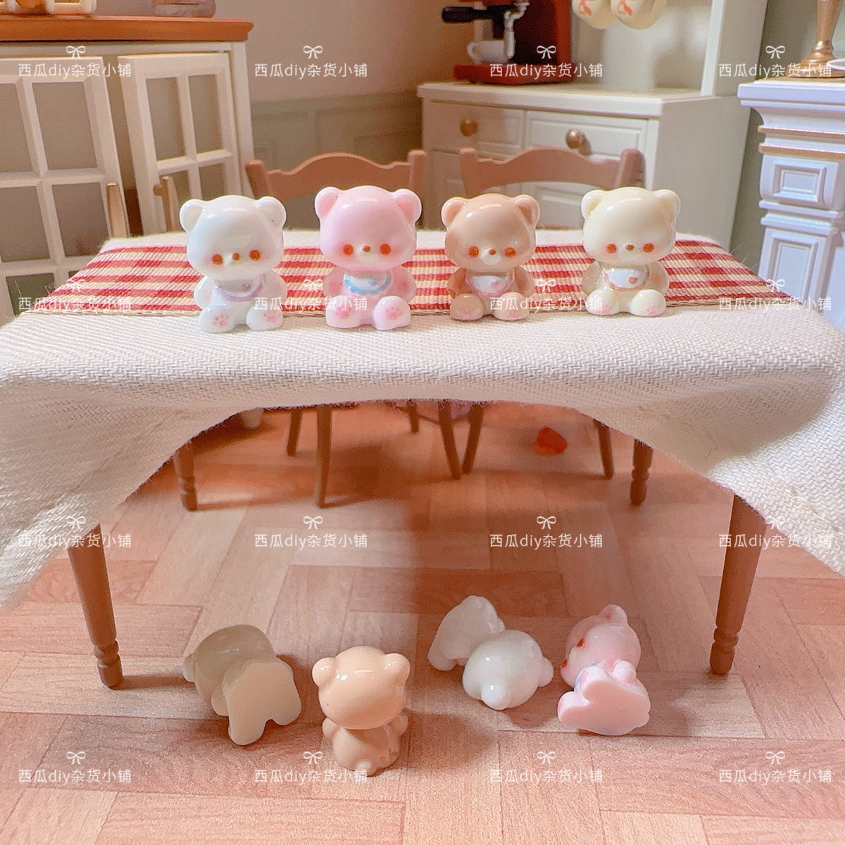 定制立体小鼻噶迷你轻松熊过家家玩具娃娃屋diy奶油胶手工装饰品