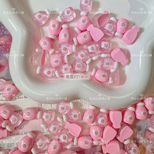 迷你草莓果汁饮料瓶diy仿真树脂配件奶油胶手机壳手工发夹冰箱贴