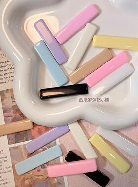 亮面4cm糖果色发夹棍棍贴片DIY长条直条底托发饰材料配件奶油胶