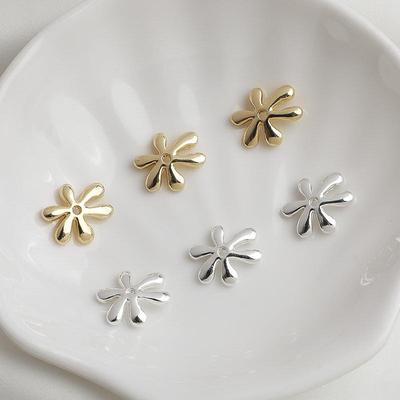 14K包金保色六瓣花托串珠配件