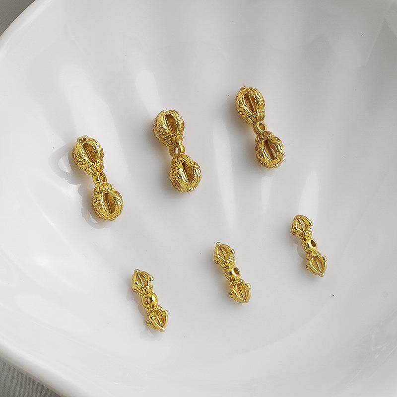 古法金包金保色金刚杵隔珠复古降魔杵项手链串珠材料diy饰品配件