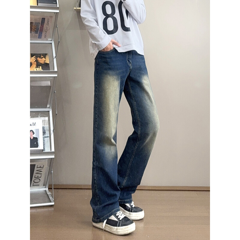 B221美式ins高街百搭修身微喇弹力牛仔裤LK24377-特P38控68