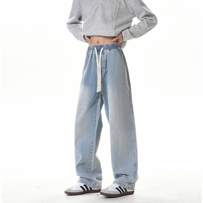 B221 美式ins高街暗黑光板百搭宽松直筒牛仔裤LK25542-特P35 控68