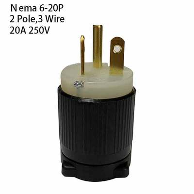 NEMA美标6-P 20A 250V 发电机接线插头 发动机设备工业头J-726