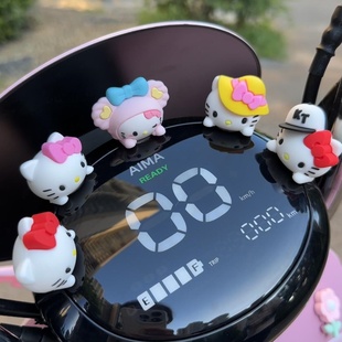 饰小配件可爱Kitty仪表盘小摆件公仔玩偶 hellokitty九号电动车装