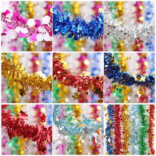 元旦新年装饰彩条毛条彩带加密拉花幼儿园晚会小学教室班级布置