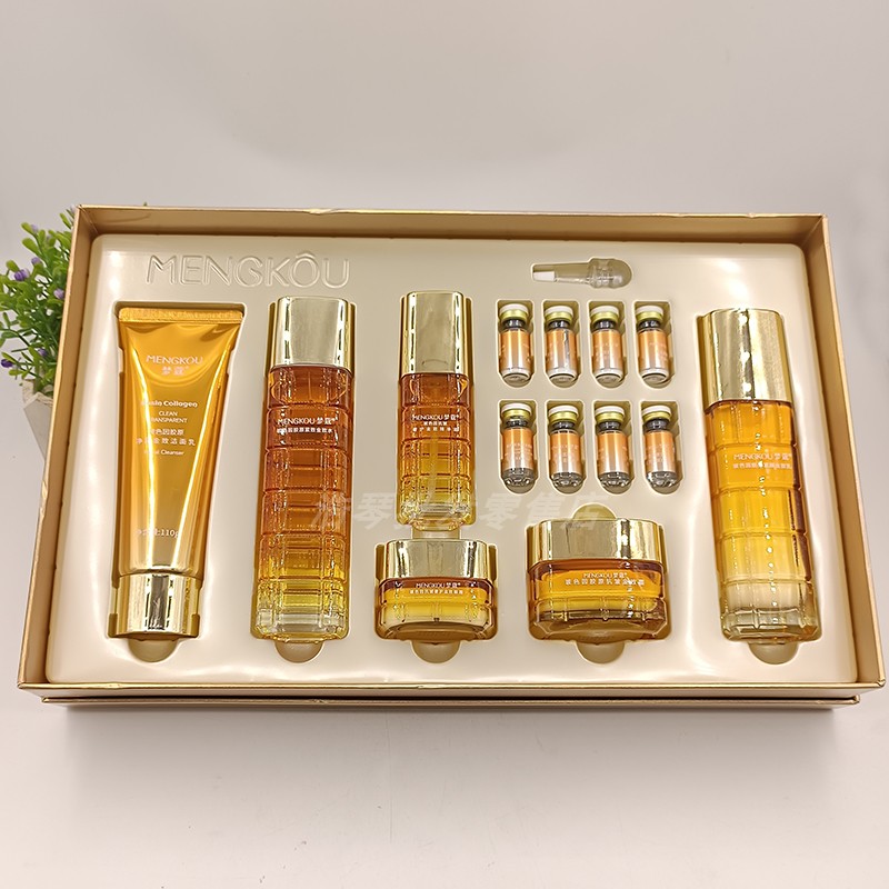 正品梦蔻玻色因胶原紧致奢护金致套盒补水保湿淡化细纹眼霜水乳霜