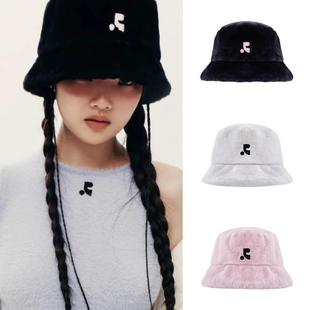 韩国restandrecreation毛绒渔夫帽女保暖加厚盆帽rr时尚休闲帽子