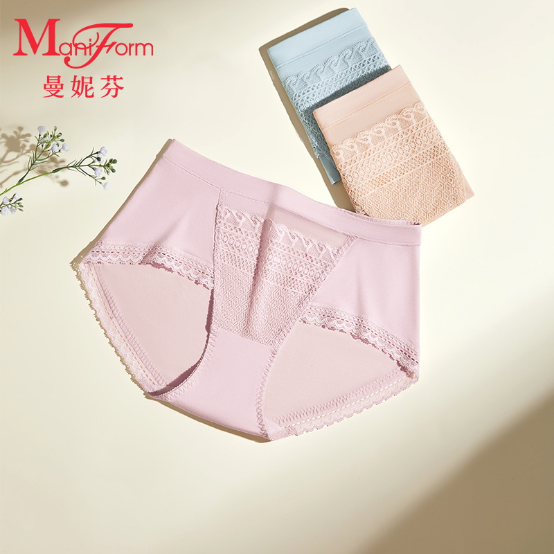 曼妮芬性感蕾丝中腰三角裤