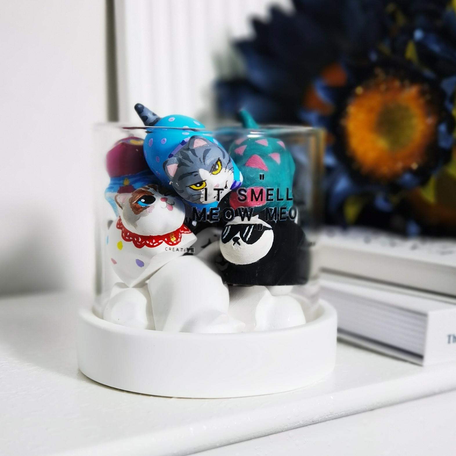 半吨喵喵白猫公仔DIY彩绘套装