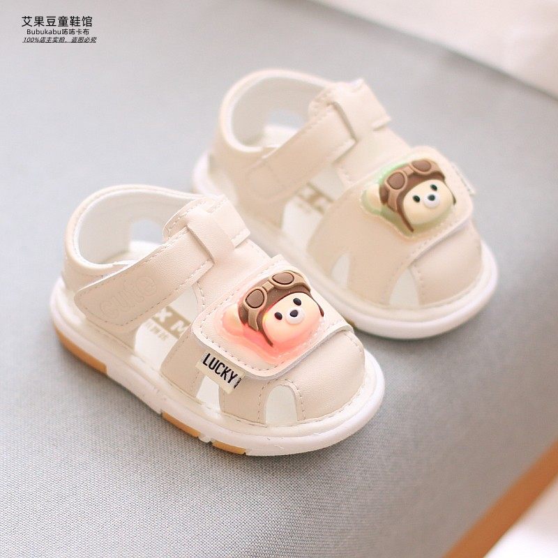 可爱卡通小熊学步鞋男女宝宝软底防撞包头凉鞋魔术贴带亮灯叫叫鞋,童鞋/婴儿鞋/亲子鞋,学步鞋,淘宝优惠券,粉丝福利购,淘宝优惠卷