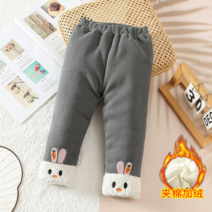 一条过冬长裤 女童冬季 3小女孩棉裤 子1洋气女宝宝加绒加厚打底裤 裤