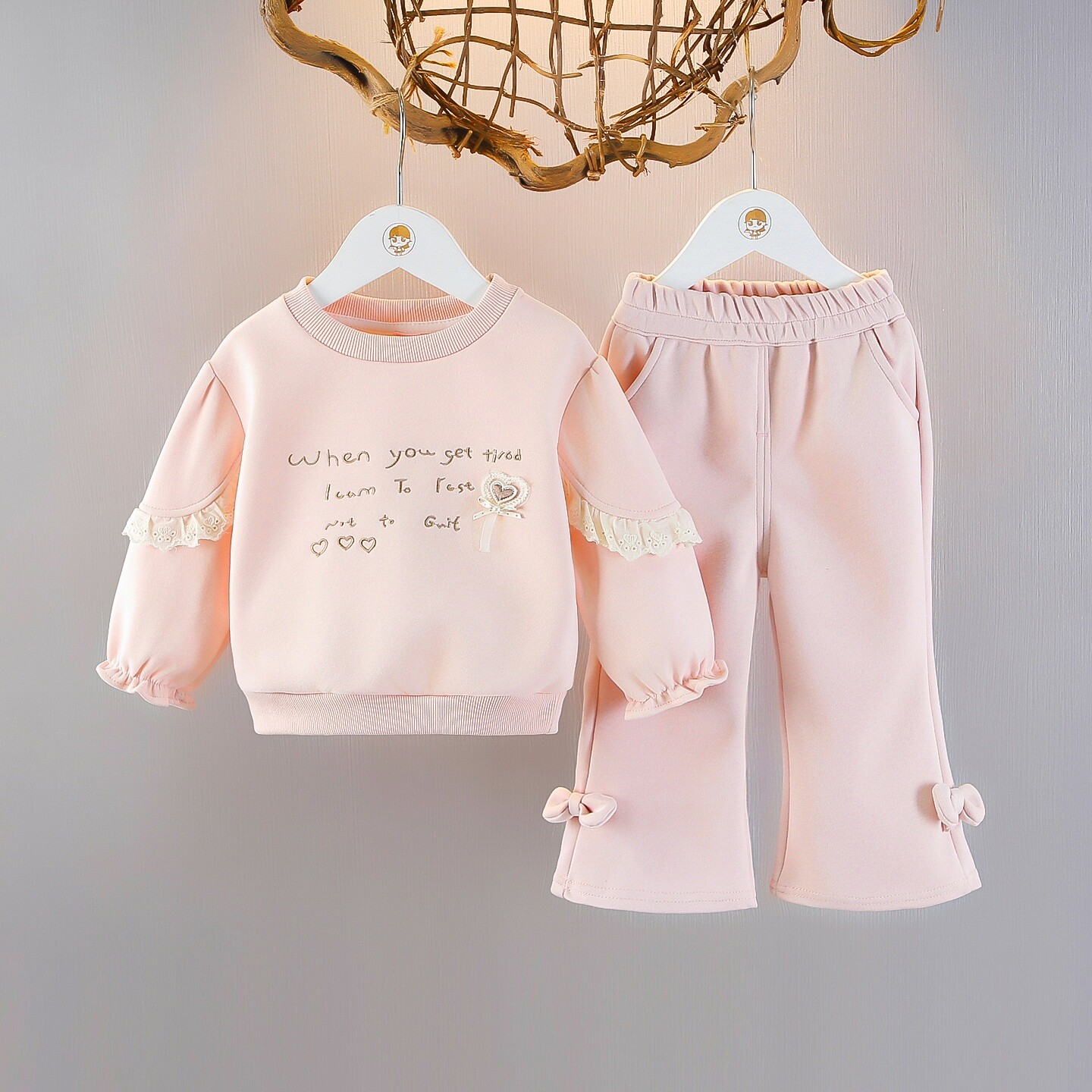 女童洋气运动套装春装时髦小女孩休闲卫衣女宝宝春秋季纯棉两件套