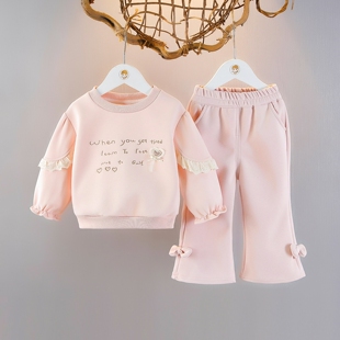女童洋气运动套装春装时髦小女孩休闲卫衣女宝宝春秋季纯棉两件套
