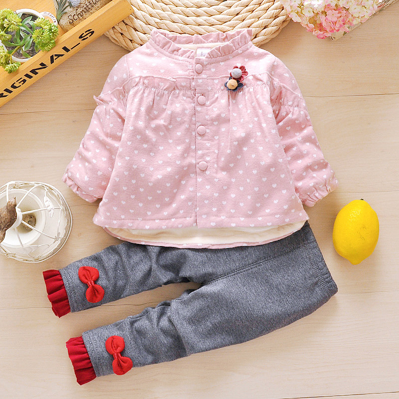 一岁女童套装2秋冬装2020新款婴儿加厚小童衣服3女宝宝加绒两件套