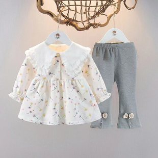 女婴儿童装 纯棉套装 韩版 洋气女童春秋天衣服时髦两件套 女宝宝春装