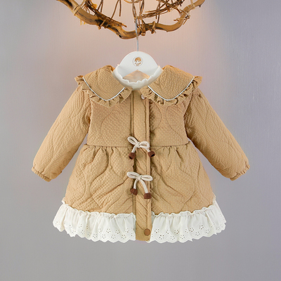 女童加绒外套秋冬上衣公主小棉服