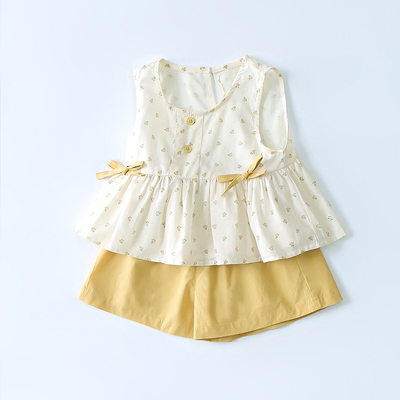 女童夏天衣服女宝宝背心两件套装