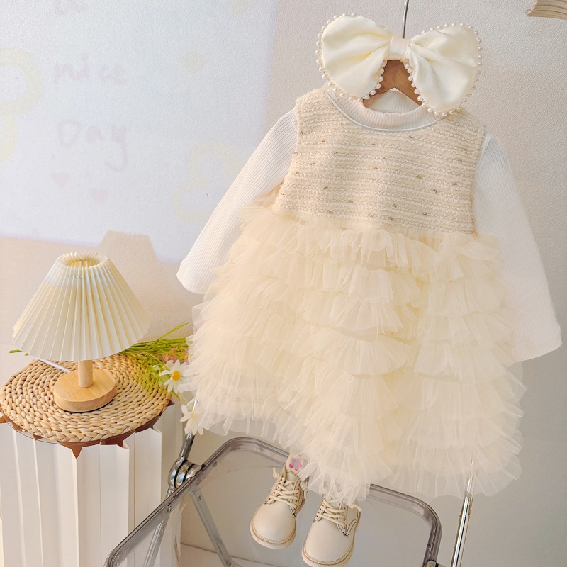 女童公主裙两件套春秋周岁礼服裙