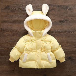 加绒棉服外套 女宝宝棉袄小女孩冬装 洋气女童加厚棉衣2025冬季 新款