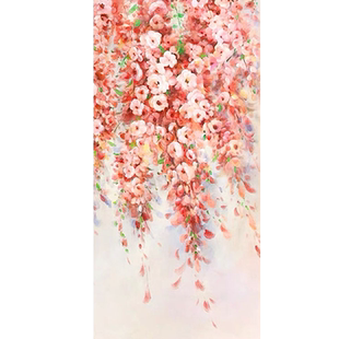 砖石画2026新款粉色花卉十字绣玄关风景钻石画满钻治愈水晶贴钻画
