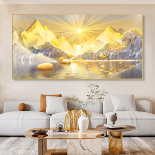 日照金山手工砖石画客厅高级感十字绣满钻山水风景 钻石画2025新款
