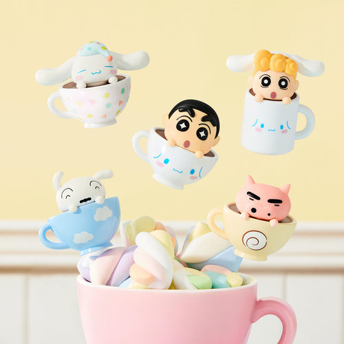 正版蜡笔小新三丽鸥盲茶杯盲袋