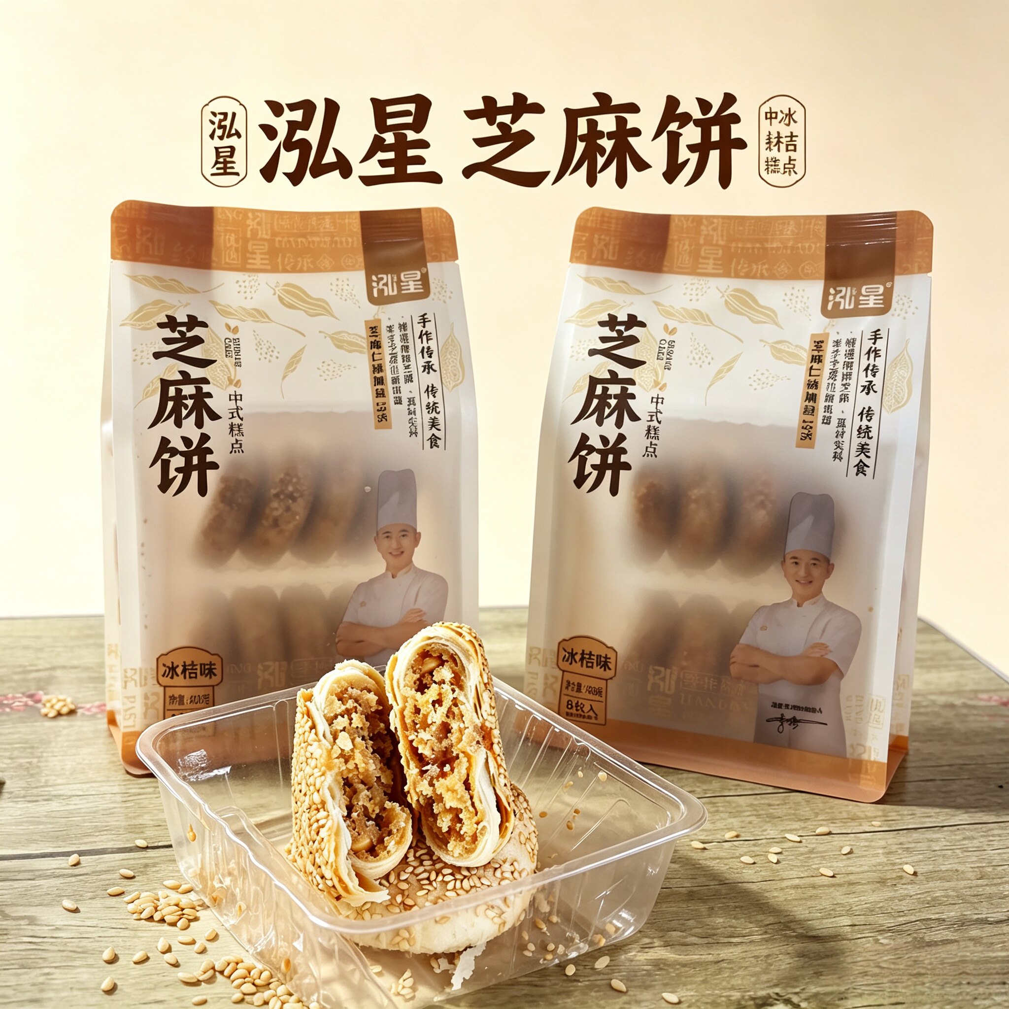 湖北竹溪特产泓星多口味酥皮月饼