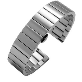 适用华为GT4一珠蝴蝶扣不锈钢表带B5钢带三星galaxy watch3腕带