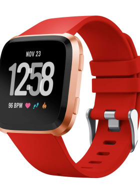 适用Fitbit Versa/Versa 2/Versa Lite SE单色硅胶表带替换腕带