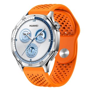 22mm适用华为GT5圆孔透气反扣表带佳明Venu 3小米S4硅胶腕带