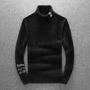 高端男冬季修身轻奢水貂绒高领打底杉加厚保温百搭高端小杉防晒