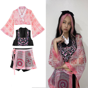 民族打歌服舞蹈演出服金智妮同款韩国风格刺绣套装