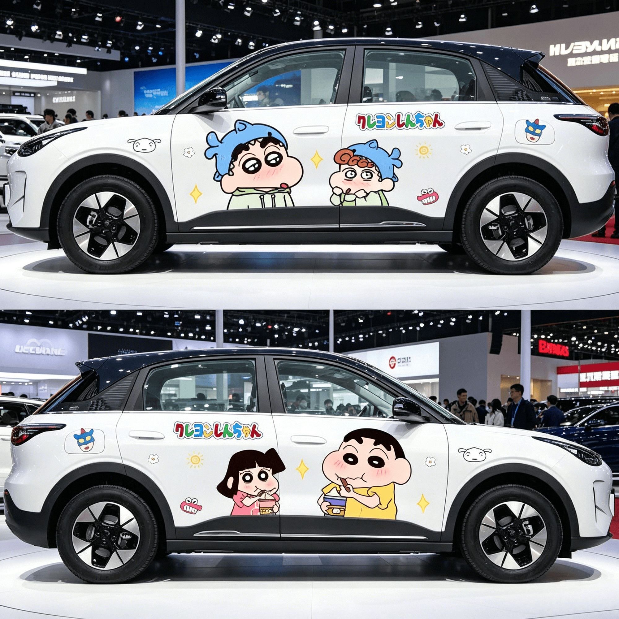 蜡笔小新吉利星愿车身侧贴