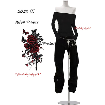 大码美式复古多口袋工装牛仔裤