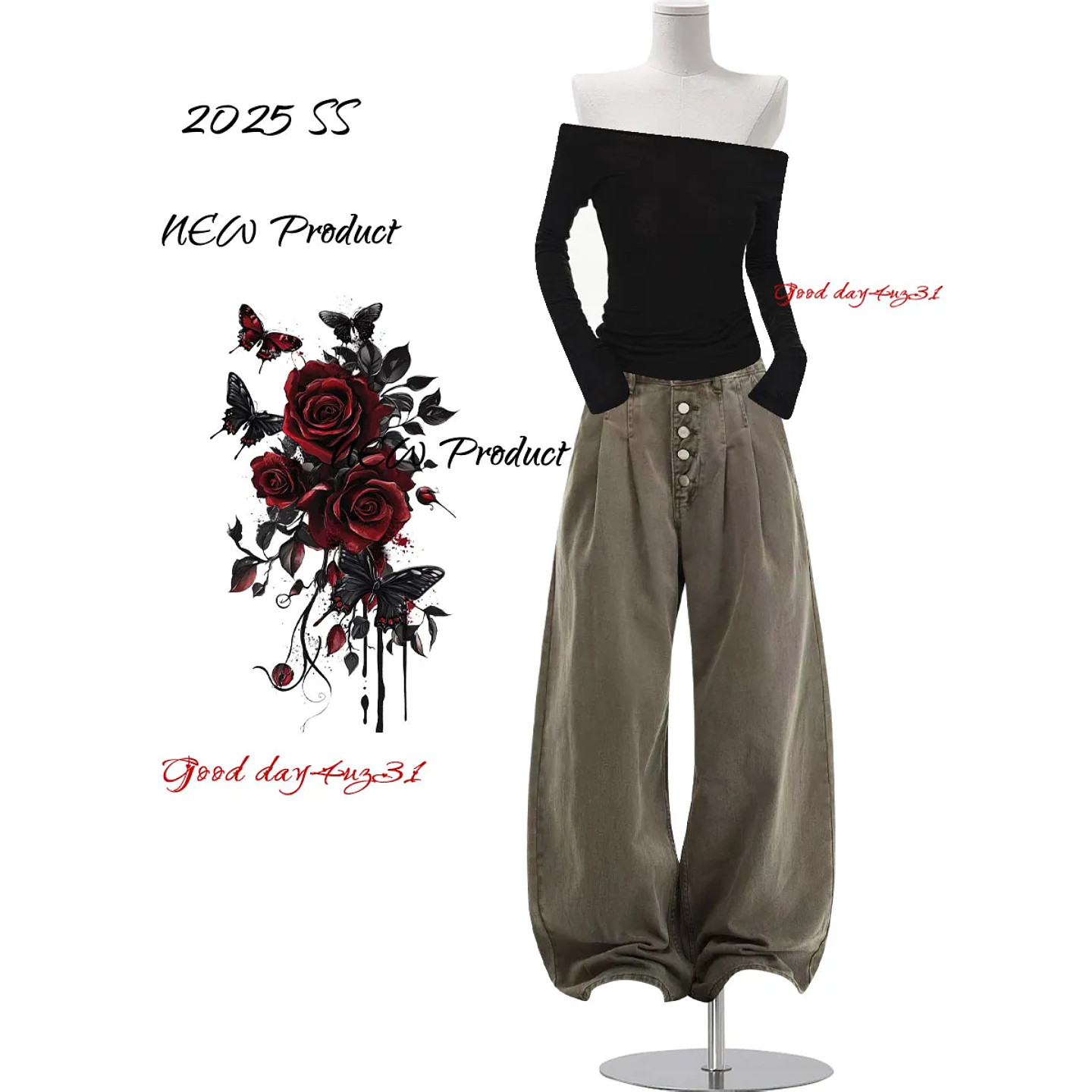 大码美式复古水洗排扣弯刀牛仔裤女春季新款街头褶皱设计感阔腿裤,女装/女士精品,大码裤装,淘宝优惠券,粉丝福利购,淘宝优惠卷