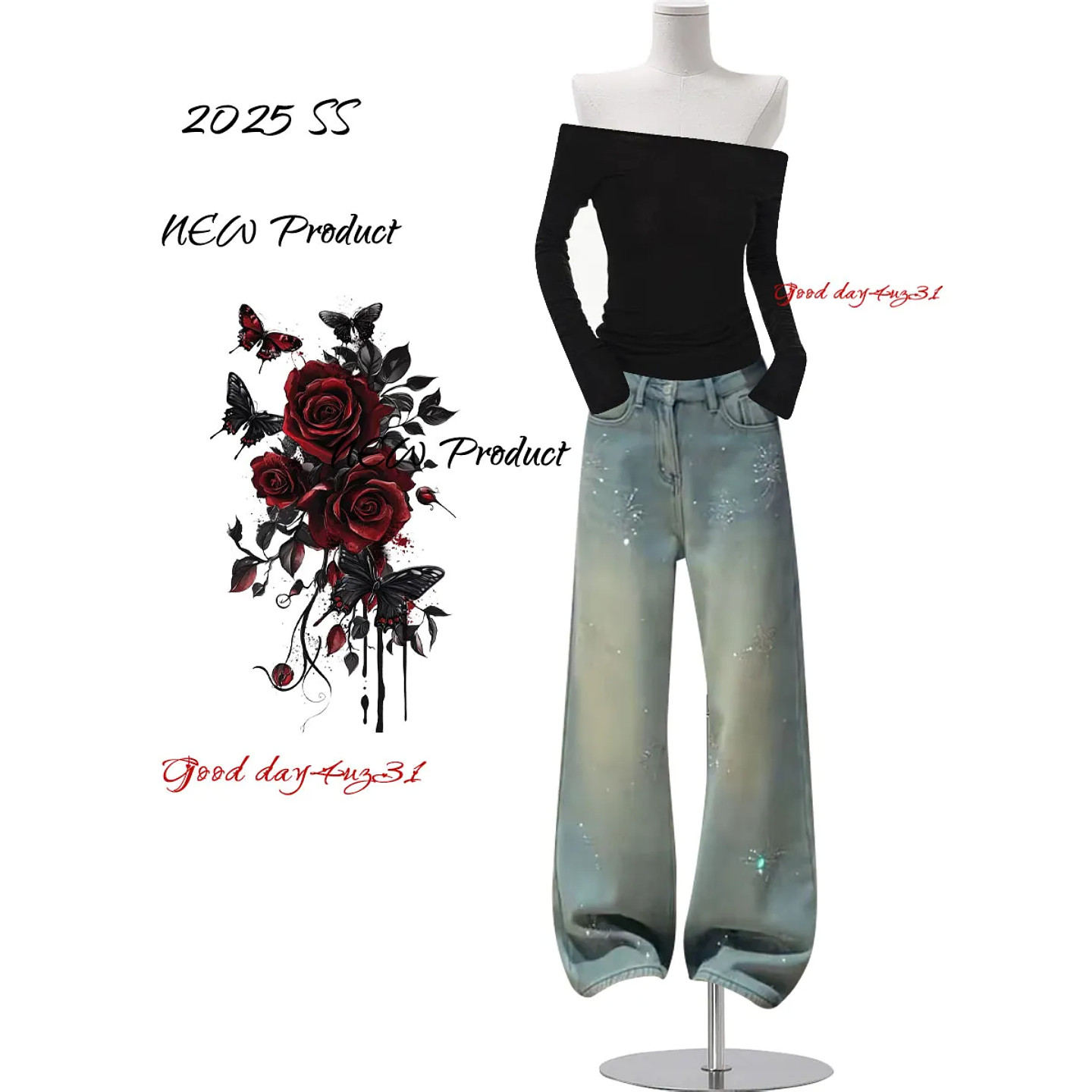 大码美式复古水洗做旧烫钻牛仔裤女春季新款街头风设计感直筒长裤,女装/女士精品,大码裤装,淘宝优惠券,粉丝福利购,淘宝优惠卷