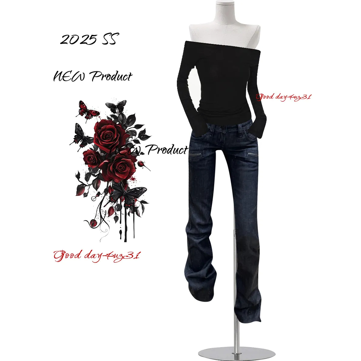 大码美式复古水洗直筒牛仔裤