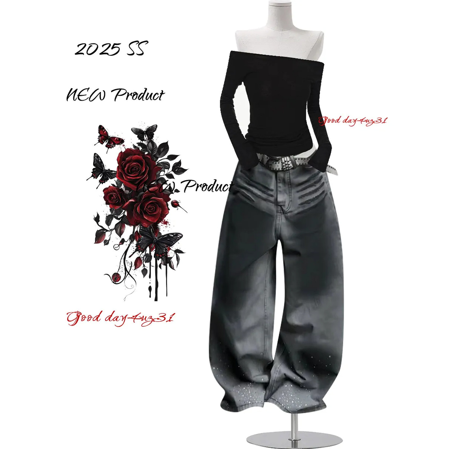 大码美式复古做旧猫须牛仔裤女春季新款街头烫钻设计感宽松弯刀裤,女装/女士精品,大码裤装,淘宝优惠券,粉丝福利购,淘宝优惠卷