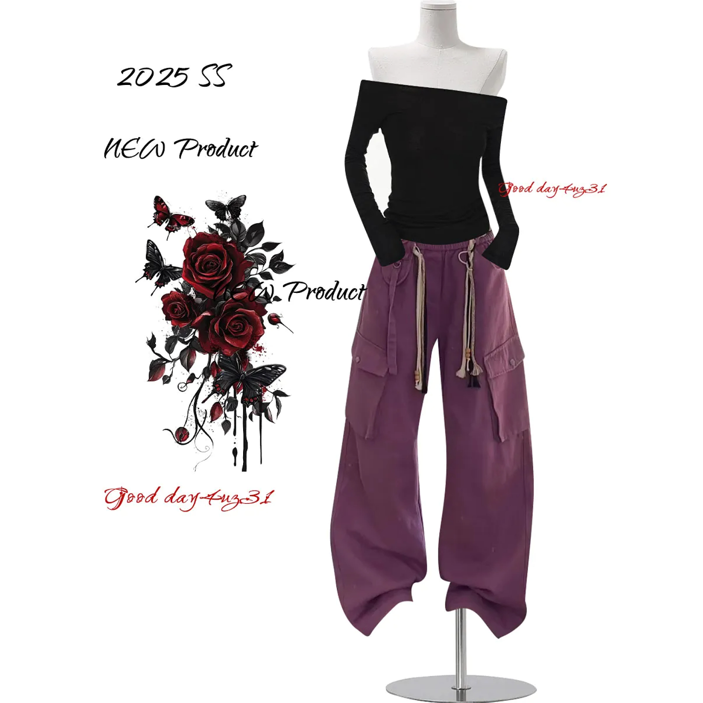 大码美式复古多口袋工装牛仔裤