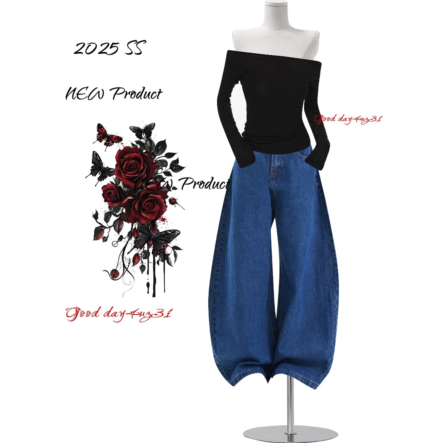 水洗高腰牛仔裤女秋季新款街头