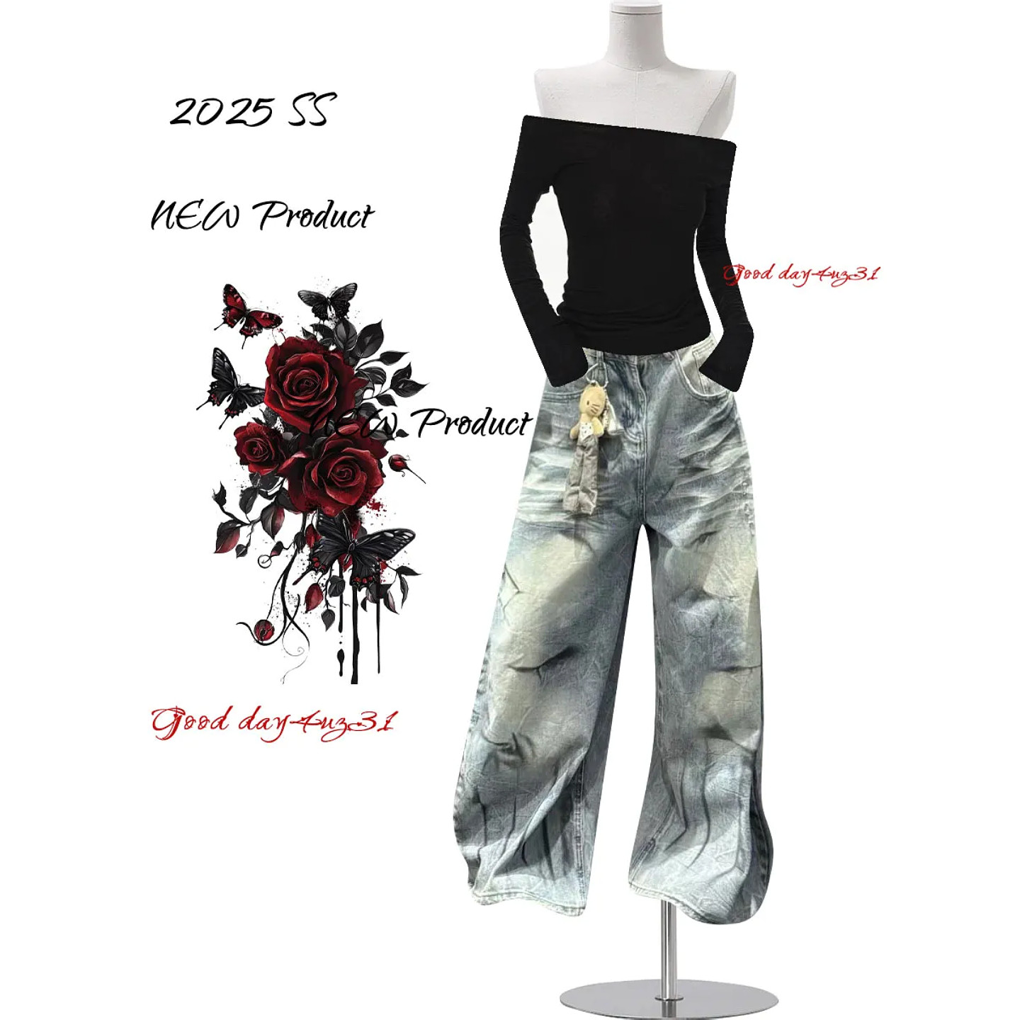 大码美式复古做旧扎染设计感牛仔裤女春季新款街头时尚百搭阔腿裤,女装/女士精品,大码裤装,淘宝优惠券,粉丝福利购,淘宝优惠卷