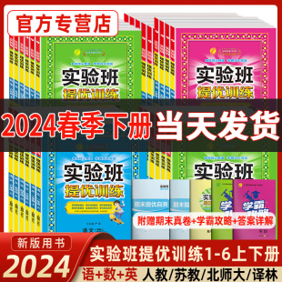 2024版实验班提优训练语文数学英语一二三年级上下册四五六教材同步练习册人教苏教北师青岛译林外研小学大考卷学霸练习题春雨教育