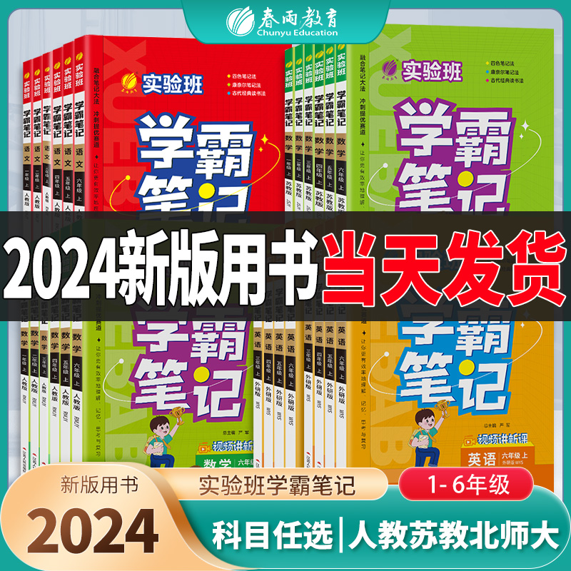 2024秋实验班学霸笔记上下册任选