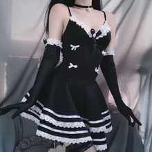 情趣味内衣黑色性感女仆套装吊带公主连衣裙洛丽塔制服纯欲诱惑女