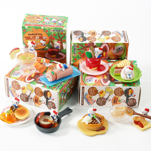 可爱KT微缩场景凯蒂猫摆件苹果深林甜品店食玩盲盒手办生日礼物女